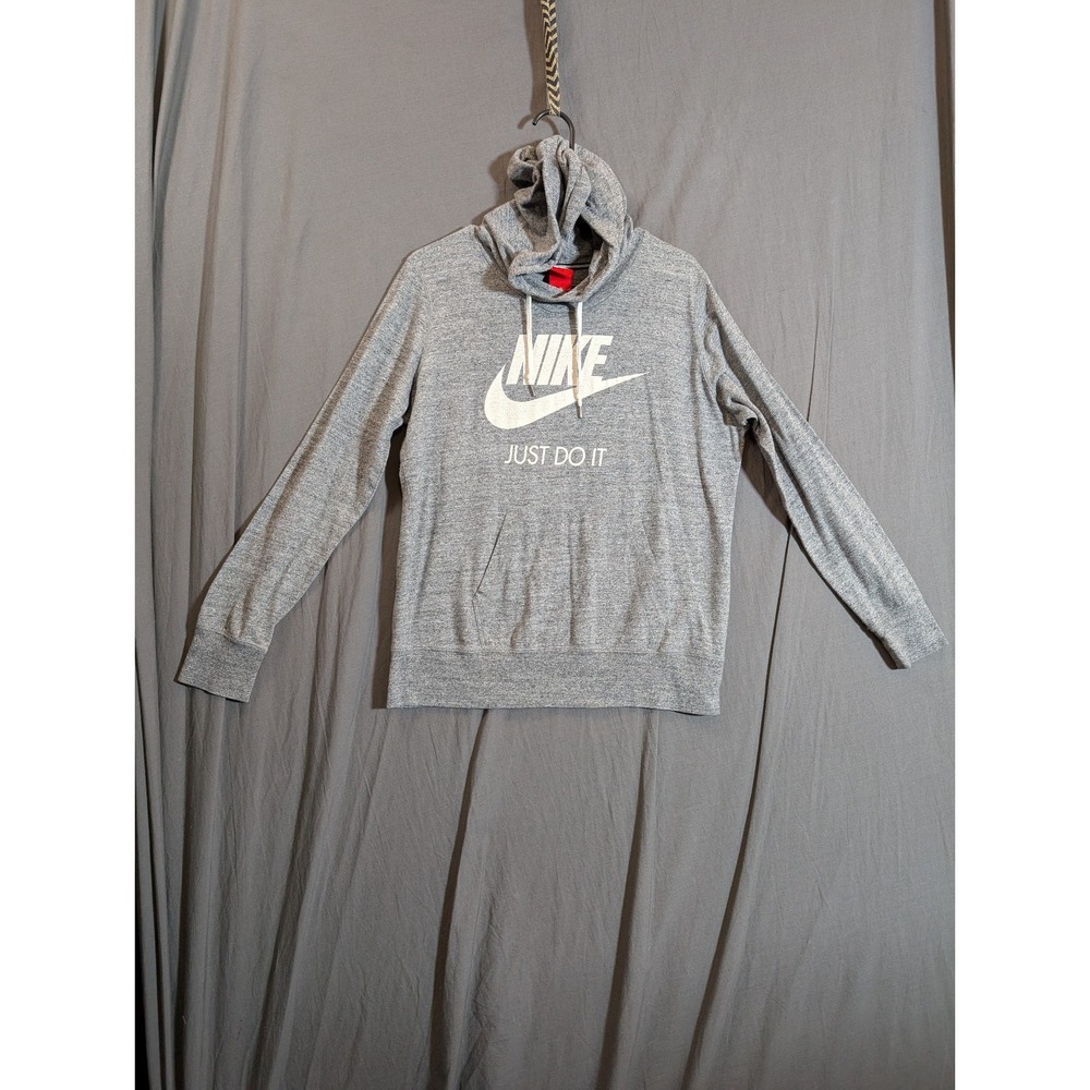 Nike Sweater Women XL Ladies Gray White Hooded Sweatshirt Jacket